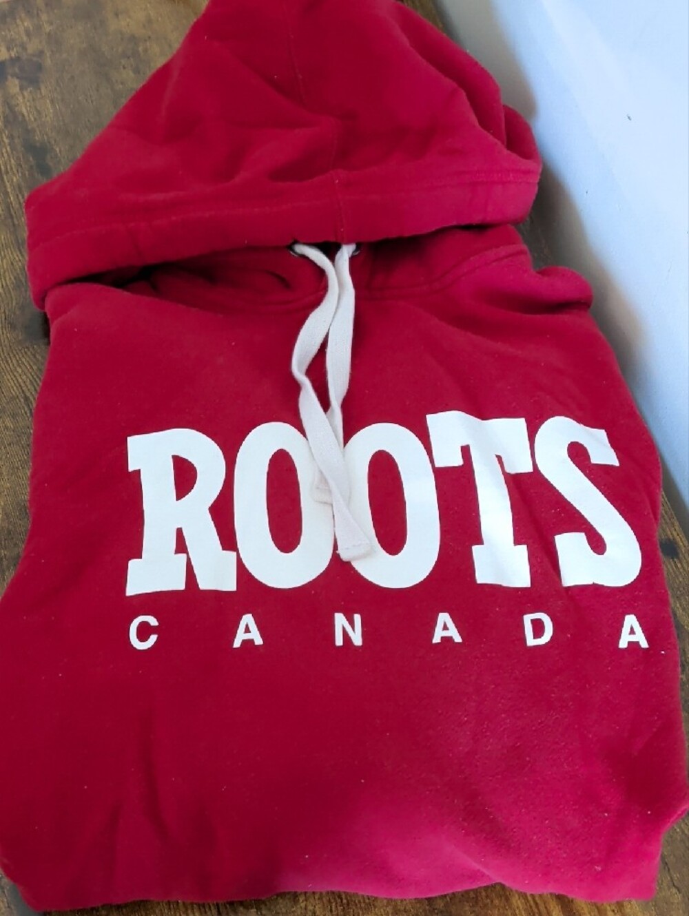 Roots Deep Red Men's Hoodie with White Logo - Picture 7 of 7